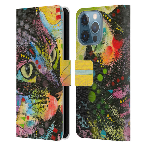 Dean Russo Cats Napy Leather Book Wallet Case Cover For Apple iPhone 13 Pro