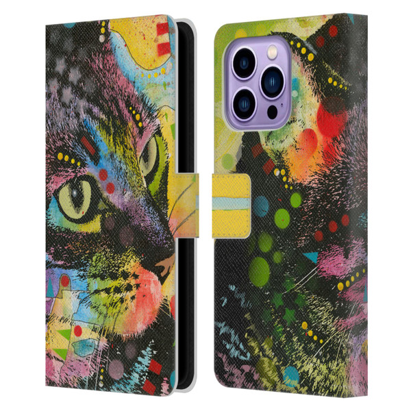 Dean Russo Cats Napy Leather Book Wallet Case Cover For Apple iPhone 14 Pro Max