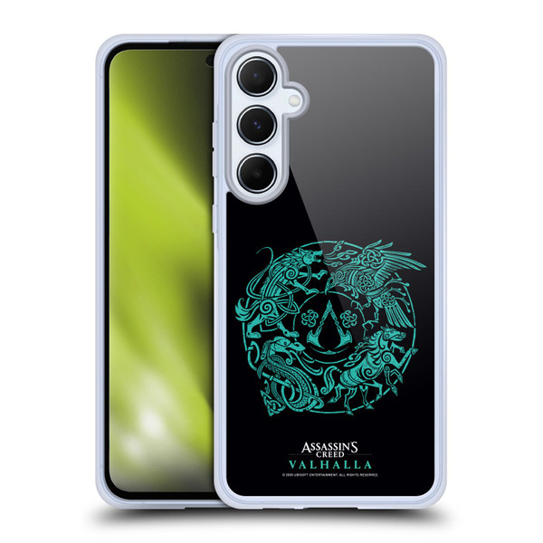 Assassin's Creed Valhalla Compositions And Patterns Animals Crest Soft Gel Case for Samsung Galaxy A55 5G