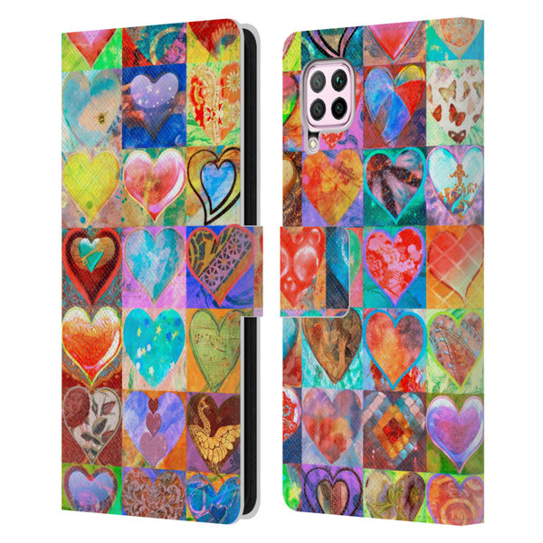 Aimee Stewart Colourful Sweets Hearts Grid Leather Book Wallet Case Cover For Huawei Nova 6 SE / P40 Lite