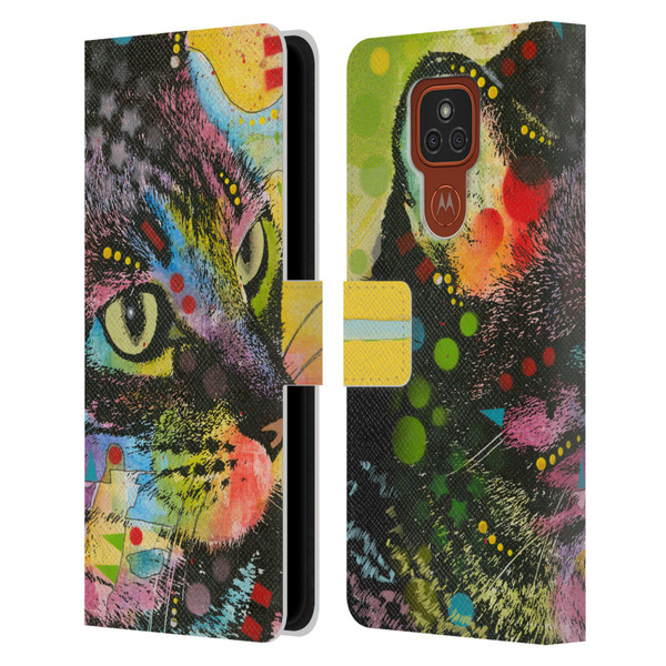 Dean Russo Cats Napy Leather Book Wallet Case Cover For Motorola Moto E7 Plus