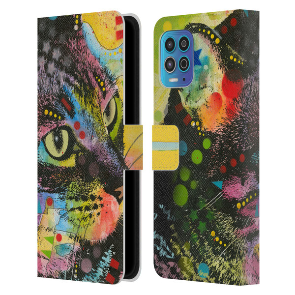 Dean Russo Cats Napy Leather Book Wallet Case Cover For Motorola Moto G100