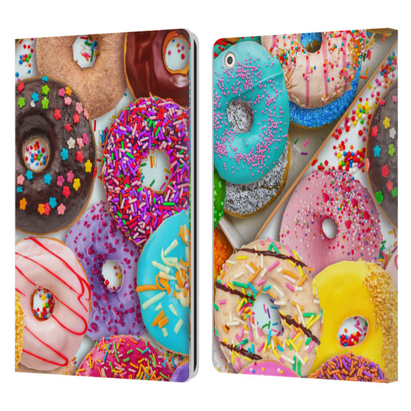 Aimee Stewart Colourful Sweets Donut Noms Leather Book Wallet Case Cover For Apple iPad 10.2 2019/2020/2021