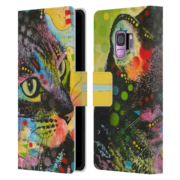 Dean Russo Cats Napy Leather Book Wallet Case Cover For Samsung Galaxy S9