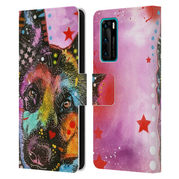 Dean Russo Dogs German Shepherd Leather Book Wallet Case Cover For Huawei P40 5G