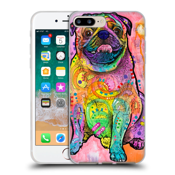 Dean Russo Dogs 3 Pug Soft Gel Case for Apple iPhone 7 Plus / iPhone 8 Plus