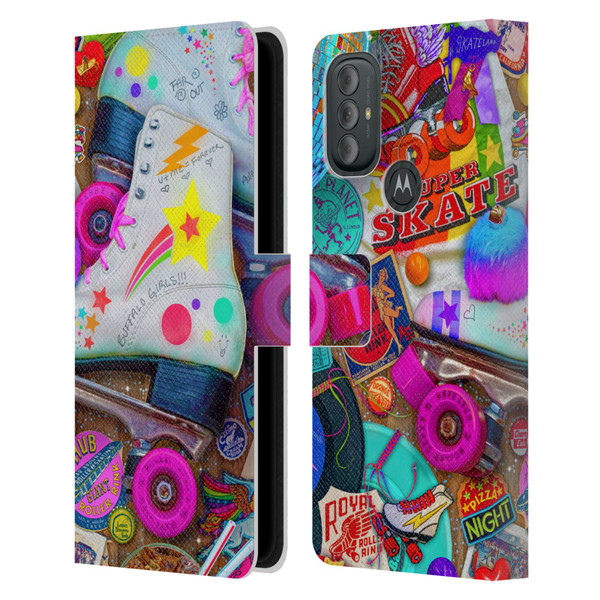 Aimee Stewart Colourful Sweets Skate Night Leather Book Wallet Case Cover For Motorola Moto G10 / Moto G20 / Moto G30