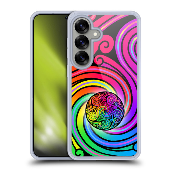 Beth Wilson Rainbow Celtic Knots Spirals Soft Gel Case for Samsung Galaxy S25 & MagSafe