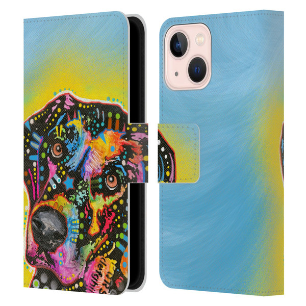 Dean Russo Dogs Labrador Leather Book Wallet Case Cover For Apple iPhone 13 Mini