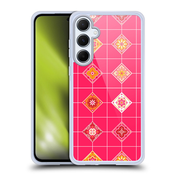 Cat Coquillette Patterns 6 Mexican Tile 3 Soft Gel Case for Samsung Galaxy A55 5G