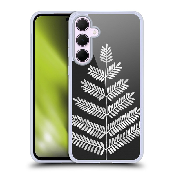 Cat Coquillette Nature Leaflets Black Soft Gel Case for Samsung Galaxy A35 5G