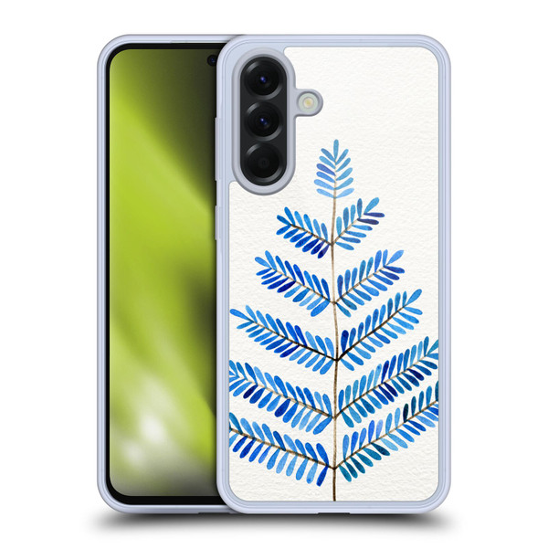 Cat Coquillette Nature Leaflets Blue Soft Gel Case for Samsung Galaxy A56 5G