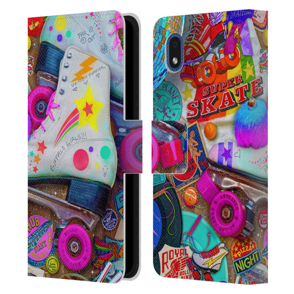 Aimee Stewart Colourful Sweets Skate Night Leather Book Wallet Case Cover For Samsung Galaxy A01 Core (2020)