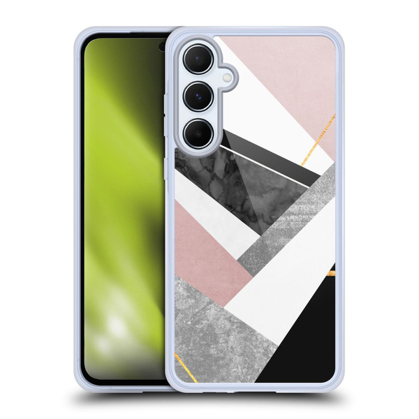 Elisabeth Fredriksson Geometric Design And Pattern Lines And Layers Soft Gel Case for Samsung Galaxy A55 5G