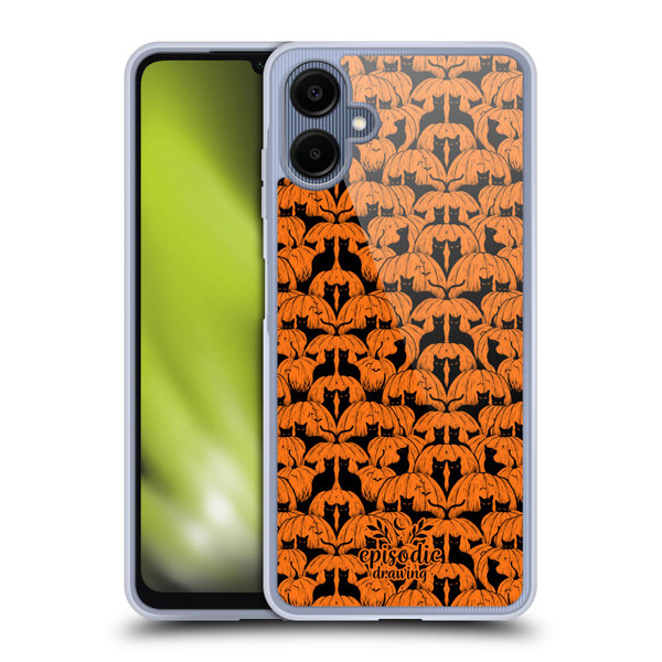 Episodic Drawing Spooky Patterns Pink Moth Soft Gel Case for Samsung Galaxy A06 4G / 5G