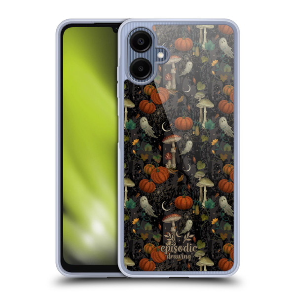 Episodic Drawing Spooky Patterns Whimsy Halloween Pumpkin Soft Gel Case for Samsung Galaxy A06 4G / 5G