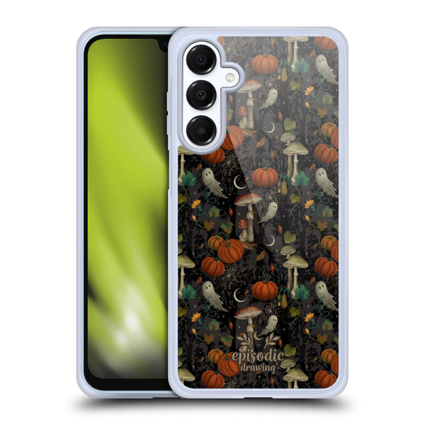 Episodic Drawing Spooky Patterns Whimsy Halloween Pumpkin Soft Gel Case for Samsung Galaxy A16 5G & MagSafe
