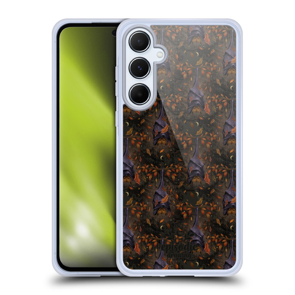 Episodic Drawing Spooky Patterns Autumn Bat Soft Gel Case for Samsung Galaxy A55 5G