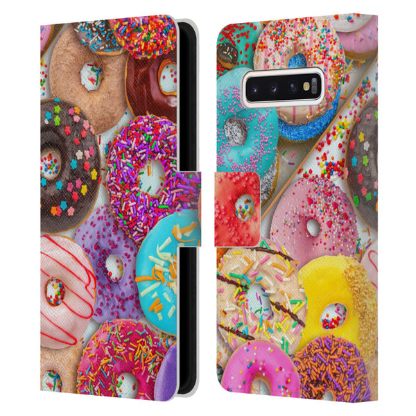Aimee Stewart Colourful Sweets Donut Noms Leather Book Wallet Case Cover For Samsung Galaxy S10