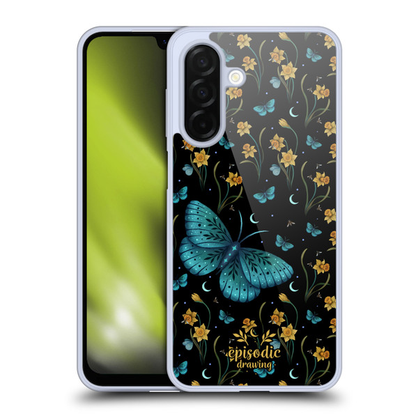 Episodic Drawing Moth Patterns Daffodil Flowers Soft Gel Case for Samsung Galaxy A26 5G