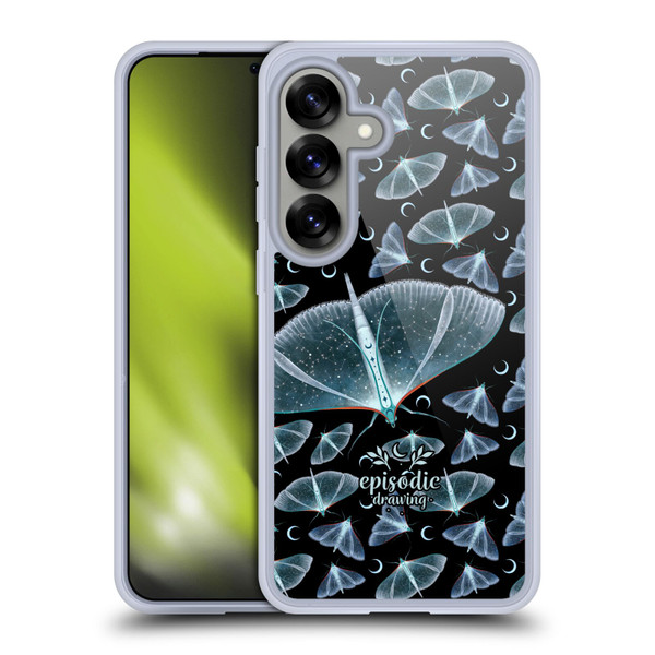 Episodic Drawing Moth Patterns Translucent Soft Gel Case for Samsung Galaxy S25 & MagSafe