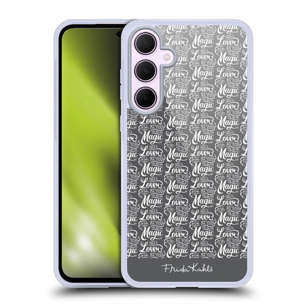 Frida Kahlo Typography Lover Grey Soft Gel Case for Samsung Galaxy A35 5G