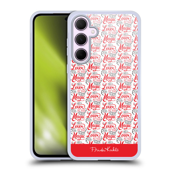 Frida Kahlo Typography Lover Red Soft Gel Case for Samsung Galaxy A35 5G
