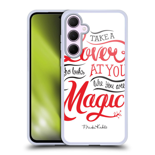 Frida Kahlo Typography Lover White Soft Gel Case for Samsung Galaxy A35 5G