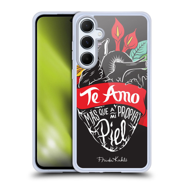Frida Kahlo Typography Heart Soft Gel Case for Samsung Galaxy A55 5G