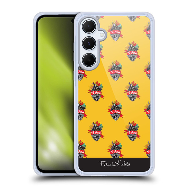 Frida Kahlo Typography Heart Pattern Soft Gel Case for Samsung Galaxy A55 5G