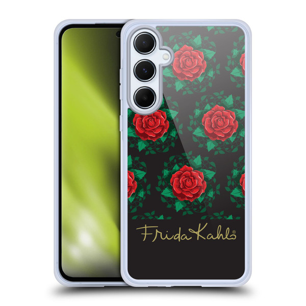 Frida Kahlo Roses Leafy Soft Gel Case for Samsung Galaxy A55 5G