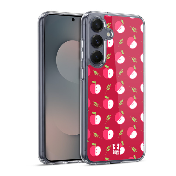 Head Case Designs Fruit Patterns Red Soft Gel Case for Samsung Galaxy S25 & MagSafe