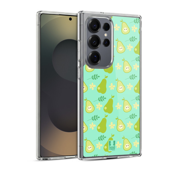 Head Case Designs Fruit Patterns Pears Soft Gel Case for Samsung Galaxy S25 Ultra & MagSafe