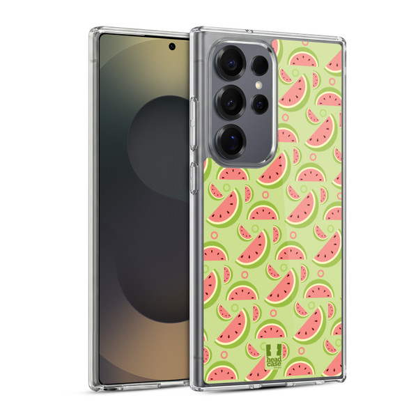 Head Case Designs Fruit Patterns Watermelons Soft Gel Case for Samsung Galaxy S25 Ultra & MagSafe