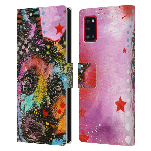 Dean Russo Dogs German Shepherd Leather Book Wallet Case Cover For Samsung Galaxy A31 (2020)