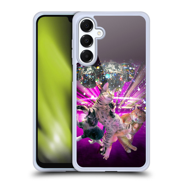 Random Galaxy Animals Disco Dancing Cat Soft Gel Case for Samsung Galaxy A16 5G & MagSafe