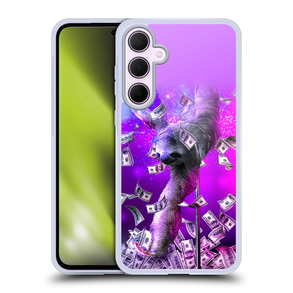 Random Galaxy Animals Dancing Strip Pole Sloth Soft Gel Case for Samsung Galaxy A35 5G