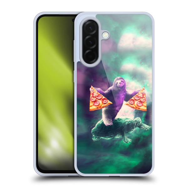 Random Galaxy Space Pizza Ride Sloth Riding Turtle Soft Gel Case for Samsung Galaxy A36 5G