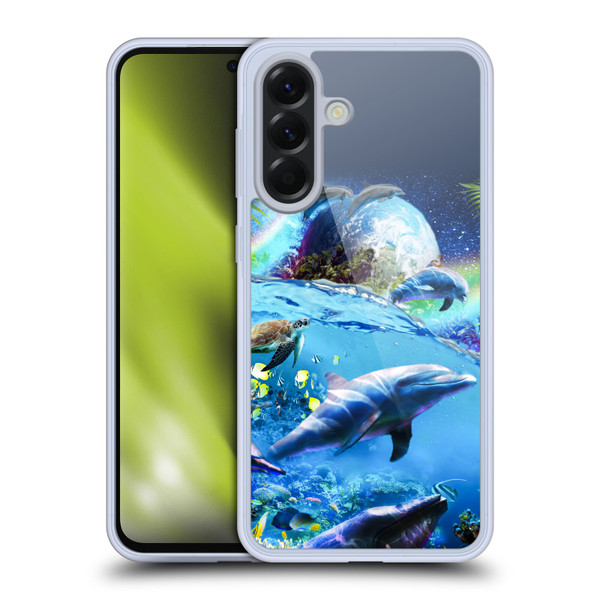 Random Galaxy Animals Galaxy Dolphins Soft Gel Case for Samsung Galaxy A56 5G