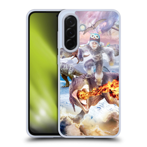 Random Galaxy Mixed Designs Monkey Riding Dinosaur Soft Gel Case for Samsung Galaxy A36 5G