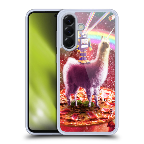 Random Galaxy Space Llama Robot & Pizza Soft Gel Case for Samsung Galaxy A56 5G