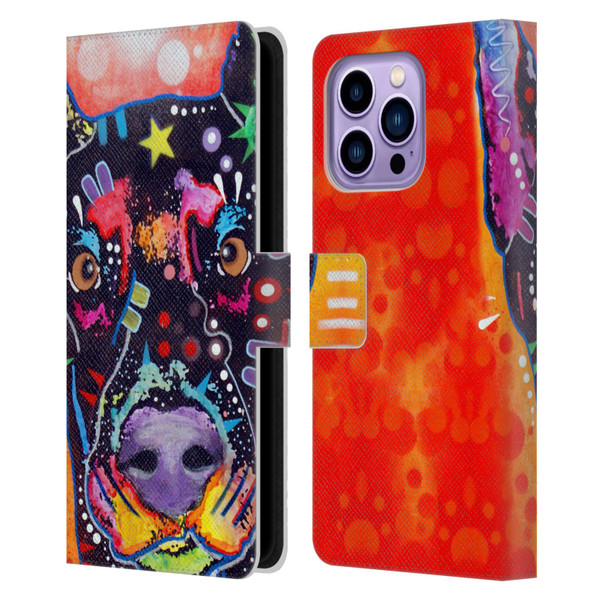 Dean Russo Dogs 3 Doberman Leather Book Wallet Case Cover For Apple iPhone 14 Pro Max
