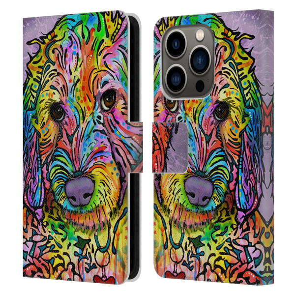Dean Russo Dogs 3 Sweet Poodle Leather Book Wallet Case Cover For Apple iPhone 14 Pro