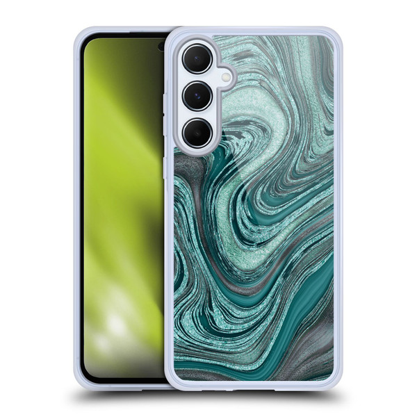 LebensArt Gemstone Marble Shiny River Soft Gel Case for Samsung Galaxy A55 5G