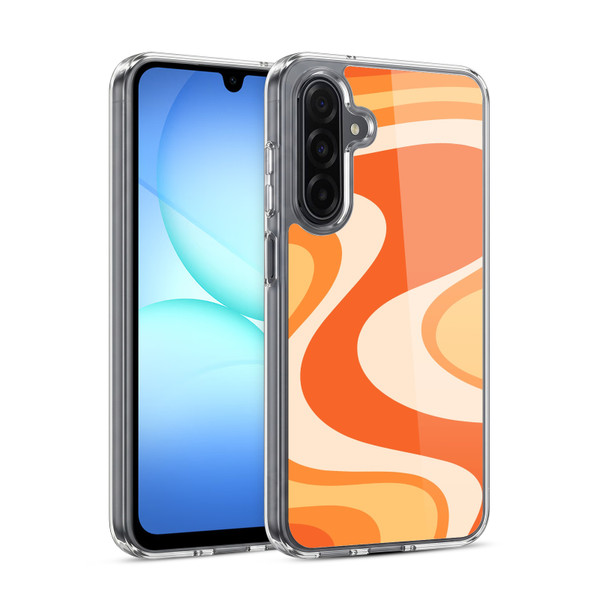 Kierkegaard Design Studio Retro Abstract Patterns Tangerine Wave Machine Soft Gel Case for Samsung Galaxy A17 4G / 5G