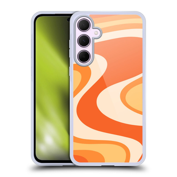 Kierkegaard Design Studio Retro Abstract Patterns Tangerine Wave Machine Soft Gel Case for Samsung Galaxy A35 5G