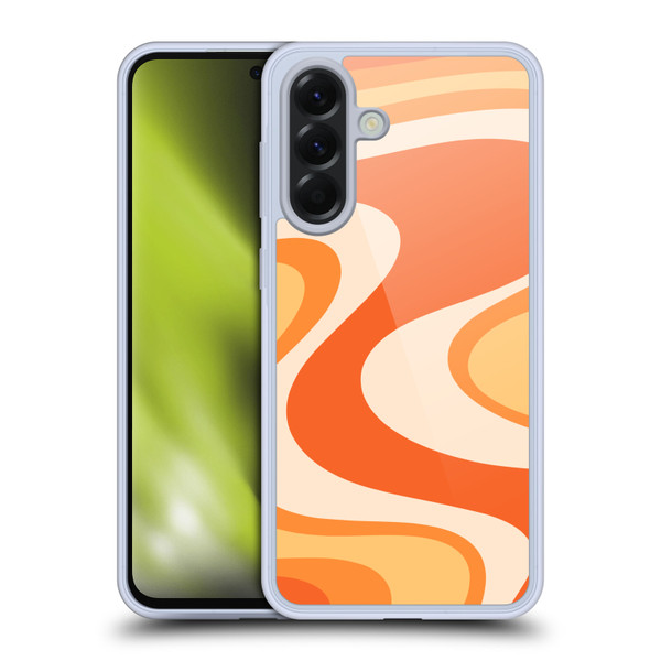 Kierkegaard Design Studio Retro Abstract Patterns Tangerine Wave Machine Soft Gel Case for Samsung Galaxy A56 5G