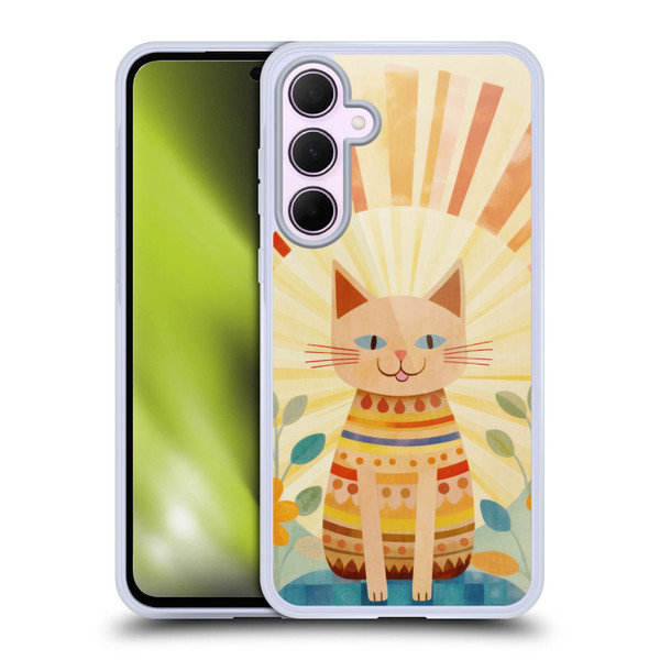 LebensArt Mix Art Boho Whimsy Cat Soft Gel Case for Samsung Galaxy A35 5G