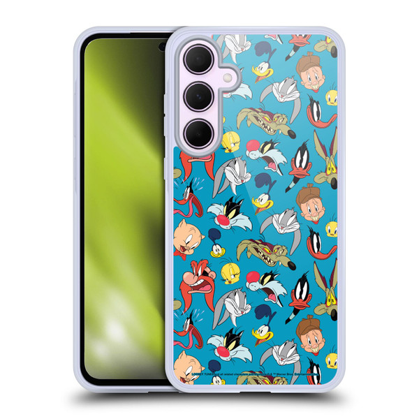Looney Tunes Patterns Head Shots Soft Gel Case for Samsung Galaxy A35 5G