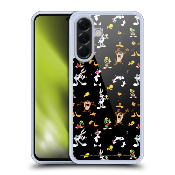 Looney Tunes Patterns Black Soft Gel Case for Samsung Galaxy A56 5G